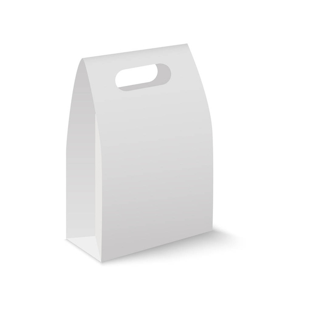 White blank cardboard rectangle boxes packaging for sandwich, food, gift, other products mock up. Vecto - Vector, Image