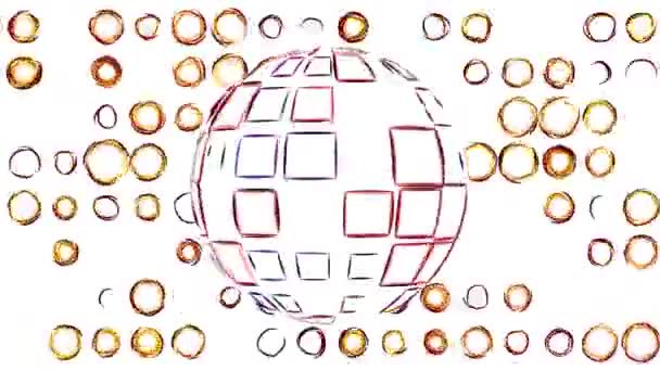 vykreslí pozadí animace kreslený disco koule... Nové kvalitní univerzální 4k vintage pohybu dynamický animovaný pozadí barevné radostné pohodě video záznam - Záběry, video