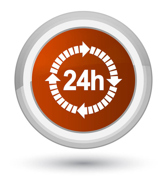 24 horas icono de entrega primer botón redondo marrón
 - Foto, imagen