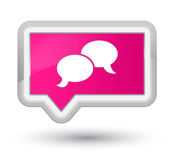 Συνομιλία φούσκα εικονίδιο προνομιακή ροζ banner κουμπί - Φωτογραφία, εικόνα