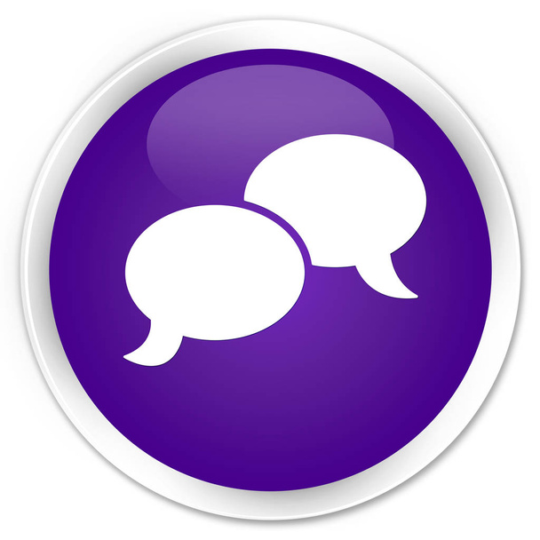 Chat bubble icon premium purple round button - Photo, Image