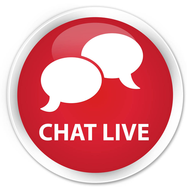 Chat live Premium roter runder Knopf - Foto, Bild