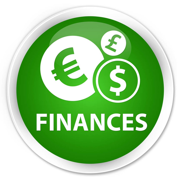 Pénzügyek (euro jel) prémium zöld kör gomb - Fotó, kép
