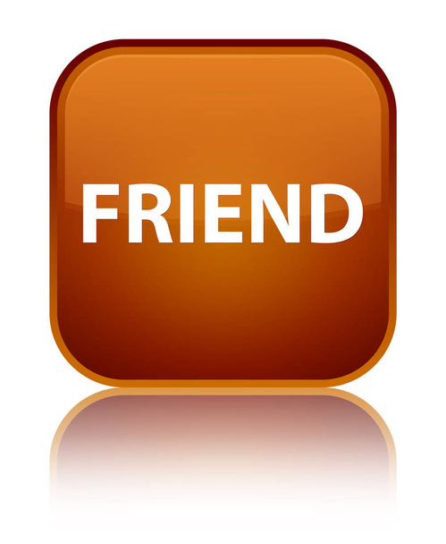 Friend special brown square button - Photo, Image