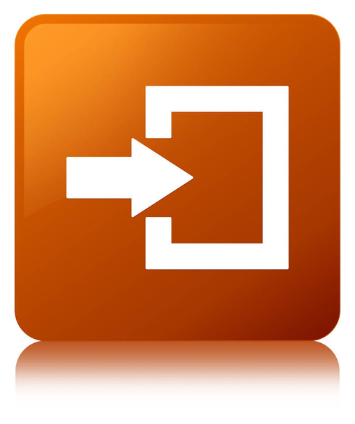 Login icon brown square button - 写真・画像