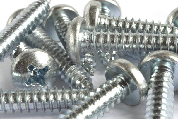 Set of screws on the white background - Photo, Image