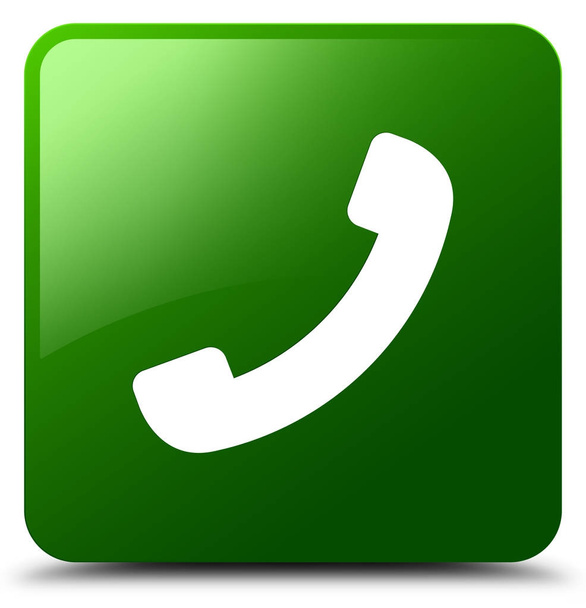 Telefon ikon zöld négyzet gomb - Fotó, kép