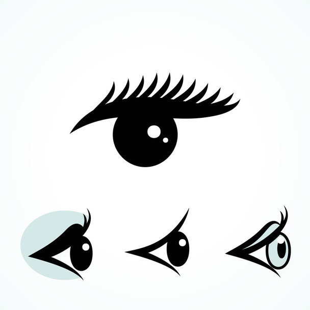 Conjunto de ícones de olhos isolados em fundo branco. Oftalmologista Logos ou Elementos Coleção
 - Vetor, Imagem