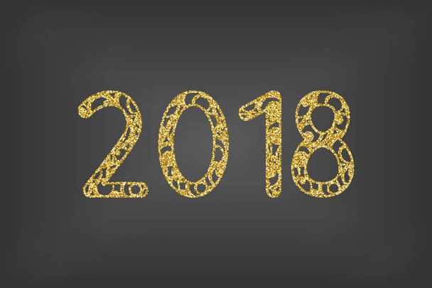 Новый год, векторный дизайн жесткого текста 2018 года на белом фоне
. - Вектор,изображение
