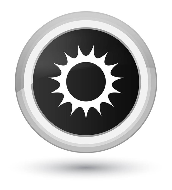 Sun icon prime black round button - Foto, imagen