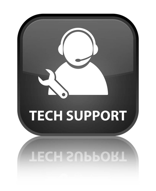 Tech-Unterstützung spezielle schwarze quadratische Taste - Foto, Bild