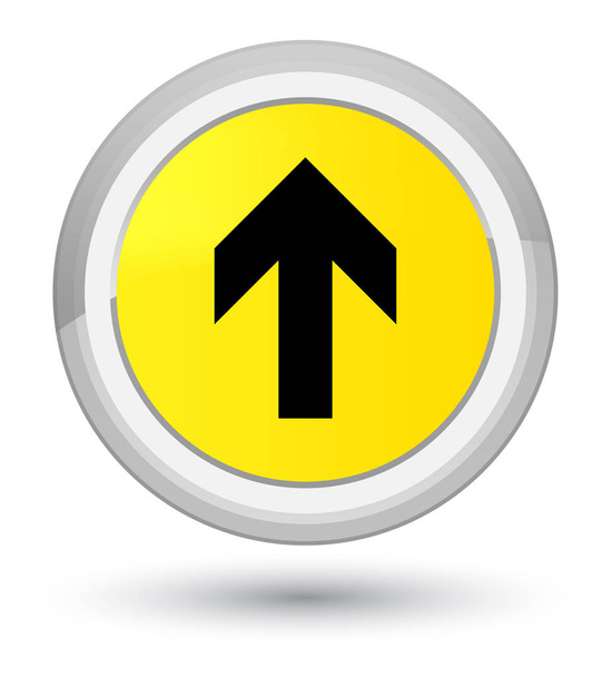 Upload arrow icon prime yellow round button - Fotografie, Obrázek
