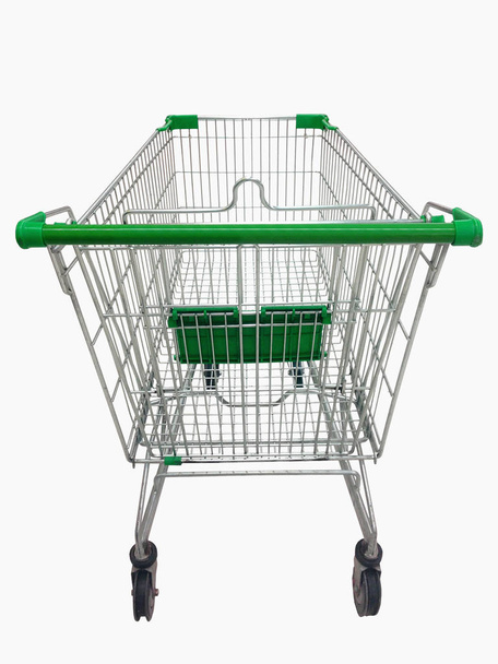 Вид кошика в супермаркеті на білому тлі
 - Фото, зображення