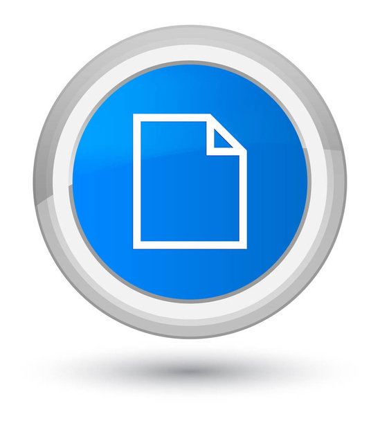 Üres oldal ikon elsődleges cián kék kerek gomb - Fotó, kép