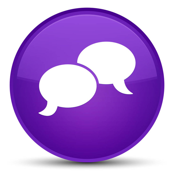 Chat bubble icon special purple round button - Photo, Image