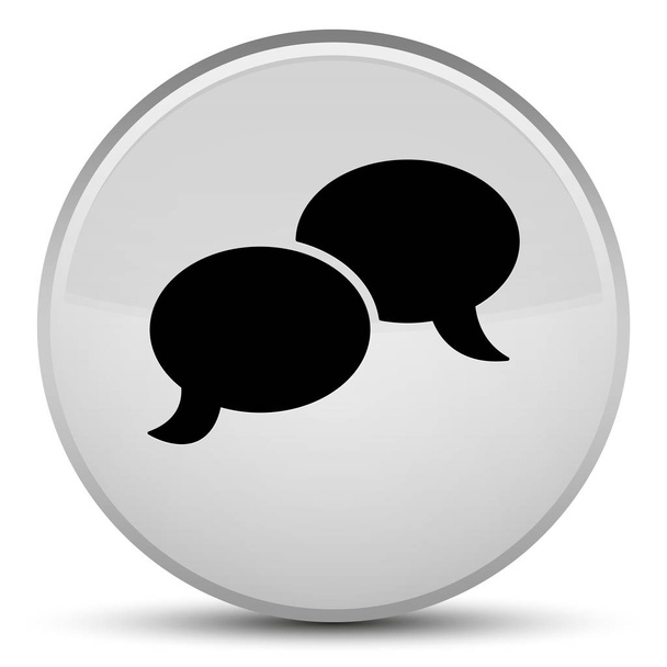 Συνομιλία φούσκα εικονίδιο ειδική λευκό στρογγυλό κουμπί - Φωτογραφία, εικόνα