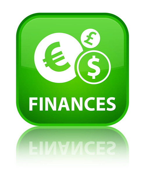 Finanzas (euro signo) botón cuadrado verde especial
 - Foto, Imagen