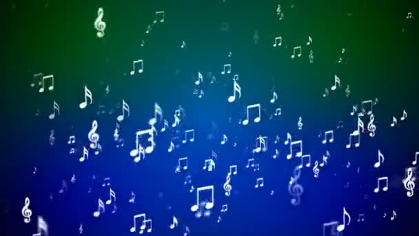 Broadcast Rising Music Notes, Blue Green, Events, Loopable, 4K - Filmmaterial, Video