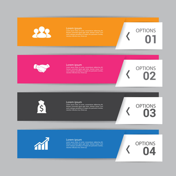 Modern infographics process  with connected , icons and text for - Vettoriali, immagini