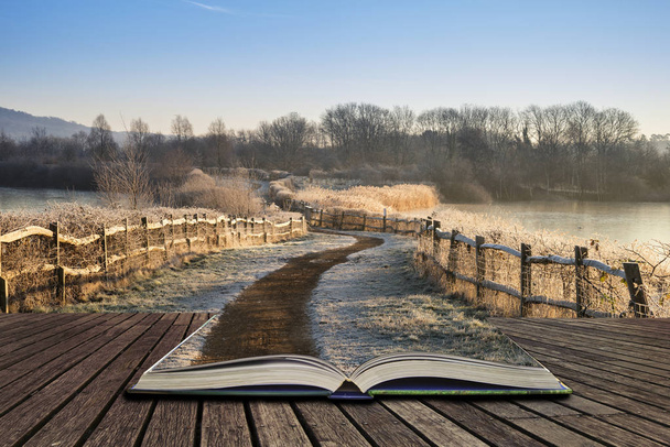 Obraz jezero krásné zářivé anglický venkov s mrazem a  - Fotografie, Obrázek