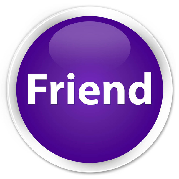 Friend premium purple round button - Photo, Image