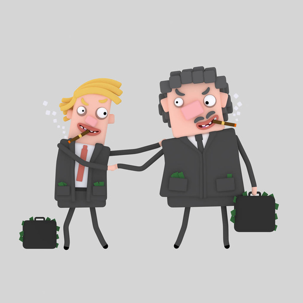 Corrupted businessmen.3d ilustração
 - Foto, Imagem