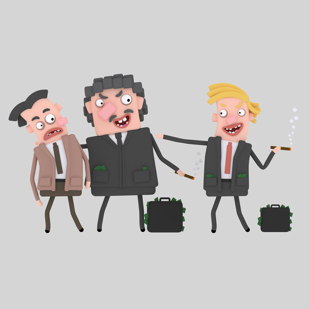 Homens corruptos a fazer negócio. .3d ilustração
 - Foto, Imagem