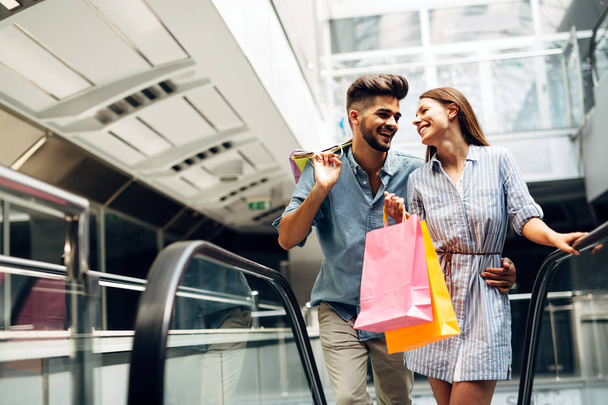  loving couple enjoy shopping together - Fotó, kép