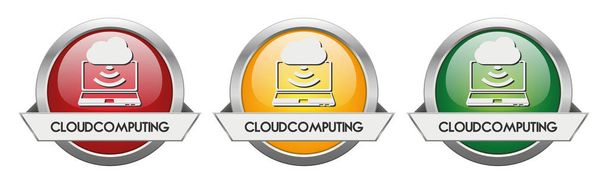 Modern düğmesini vektör Cloudcomputing - Vektör, Görsel