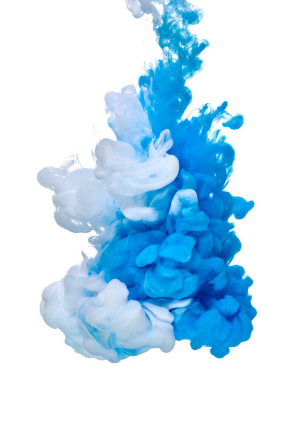 peinture bleue blanche dans l'eau - Photo, image
