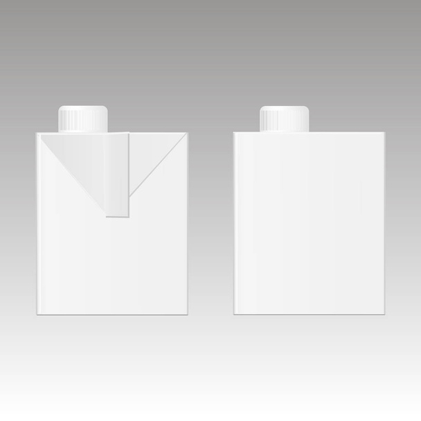 Изображение молока или сока коробки на белом фоне. Реалистичная упаковка на литр. Векторная иллюстрация
 - Вектор,изображение