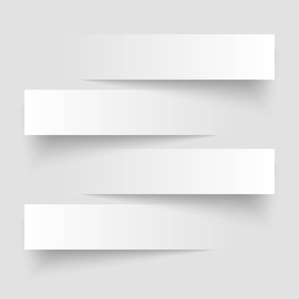 4 cutting banners on the grey background. Vector illustration.. - Vector, Image
