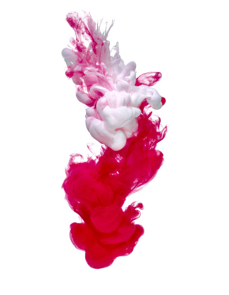 pintura roja blanca en agua - Foto, Imagen