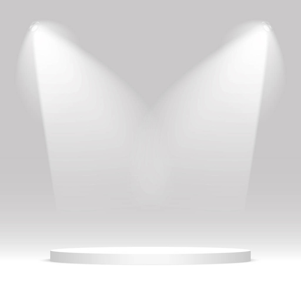 White round podium. Pedestal, scene, spotlight. Vector illustration - Vector, Image