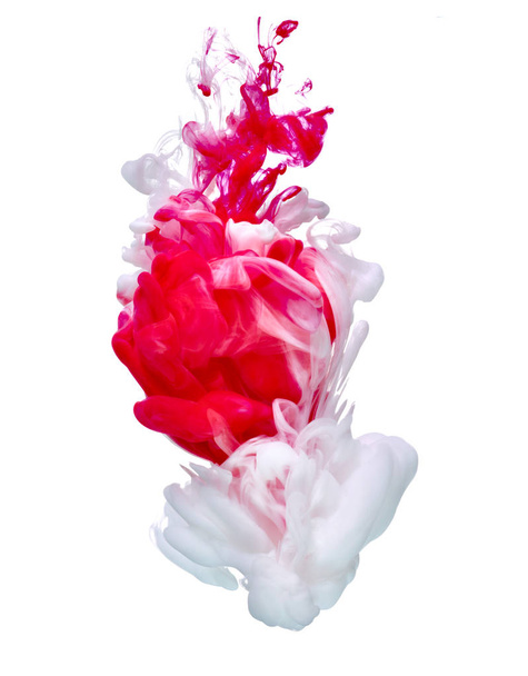 paint in water color liquid red white - Foto, imagen