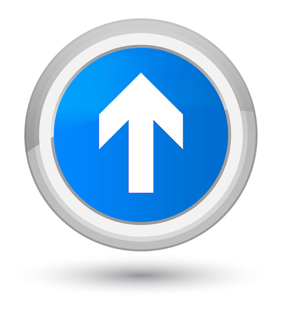 Upload arrow icon prime cyan blue round button - Photo, Image