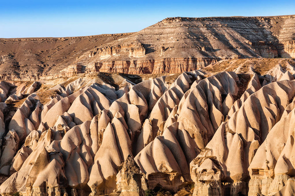 Panoramic landscape view of Rose and red valley in Goreme national park, concept of Cappadocia as touristic destination at summer - Fotografie, Obrázek