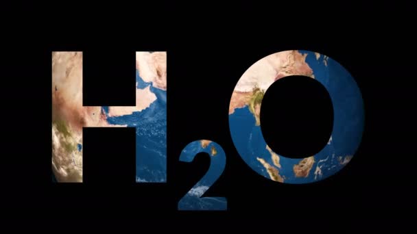 Texto H2O agua revelando girando globo terráqueo
 - Metraje, vídeo