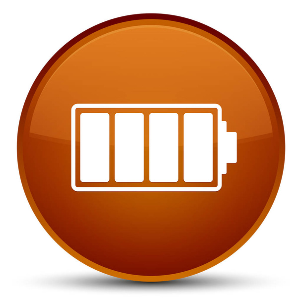 Battery icon special brown round button - Foto, Bild