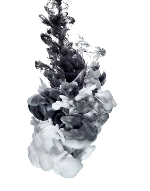 Farbe in Aquarell flüssig weiß schwarz - Foto, Bild