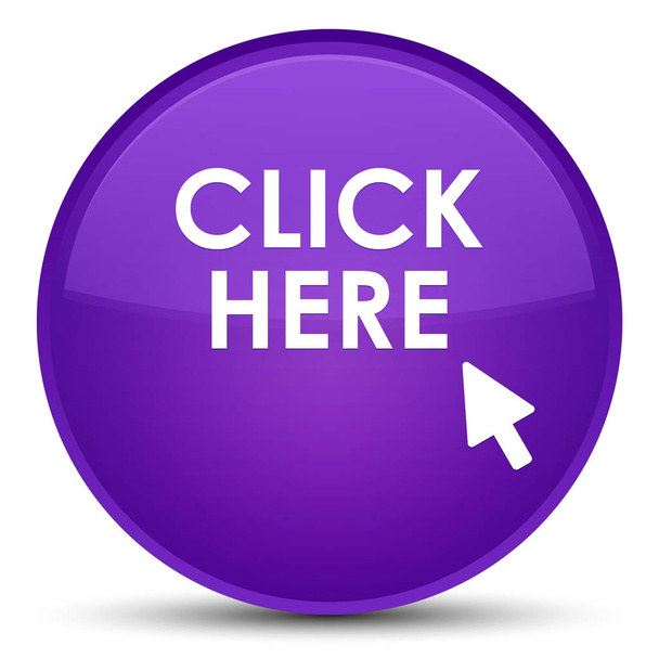 Haga clic aquí botón redondo púrpura especial
 - Foto, Imagen