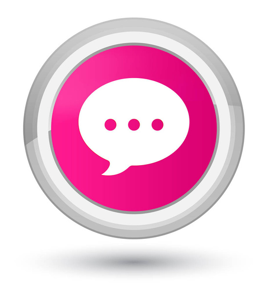 Conversation icon prime pink round button - Photo, Image