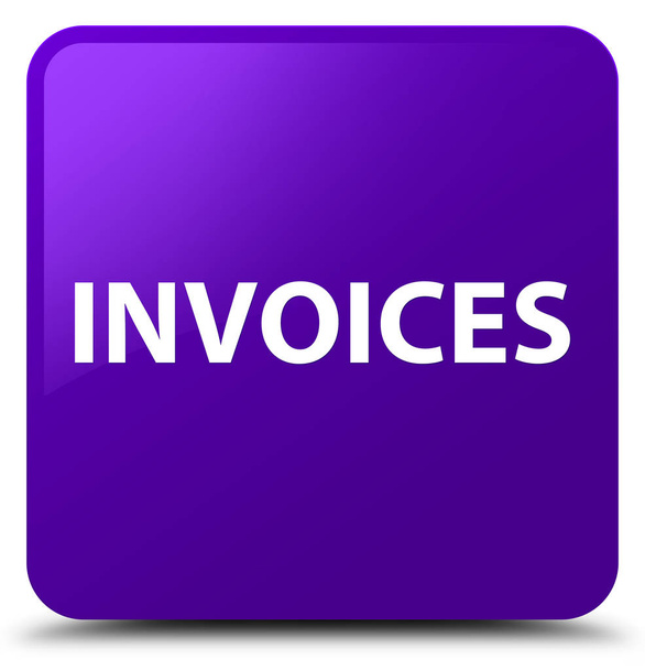 Invoices purple square button - Photo, Image