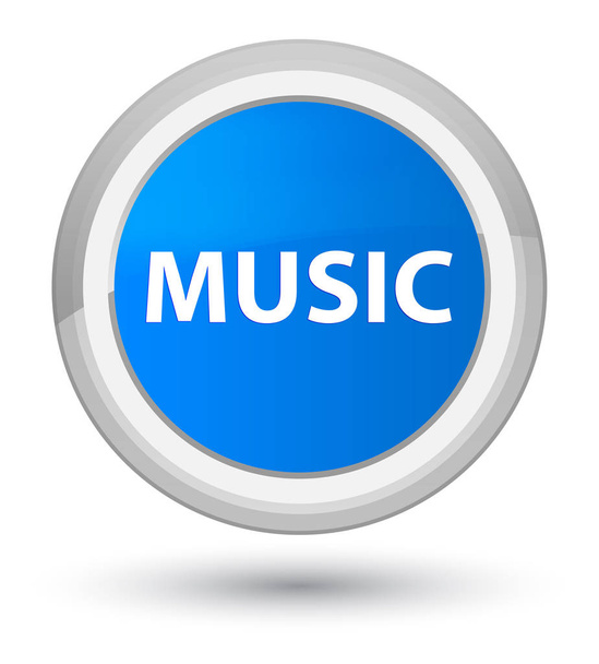 Muzyka prime cyan niebieski okrągły przycisk - Zdjęcie, obraz