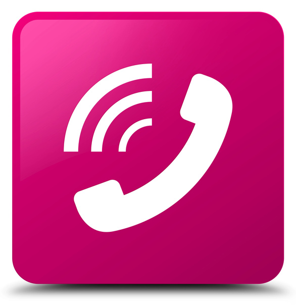 Phone ringing icon pink square button - Photo, Image