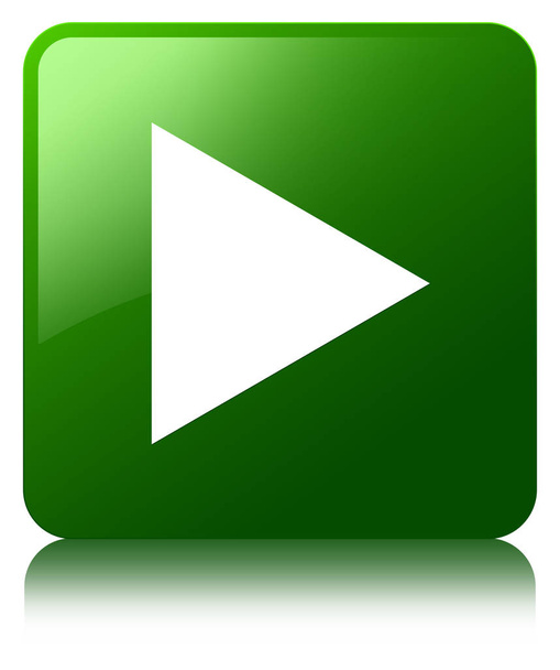 Play icon green square button - Photo, Image