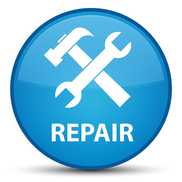 Reparar (icono de herramientas) botón redondo azul cian especial
 - Foto, imagen