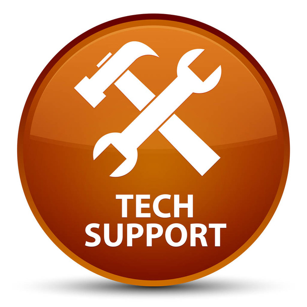 Τεχνική υποστήριξη (εργαλεία εικονίδιο) ειδική καφέ στρογγυλό κουμπί - Φωτογραφία, εικόνα