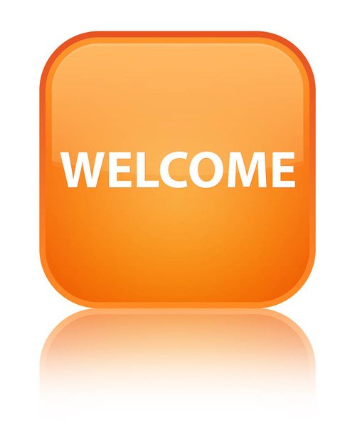 Welcome special orange square button - Photo, Image