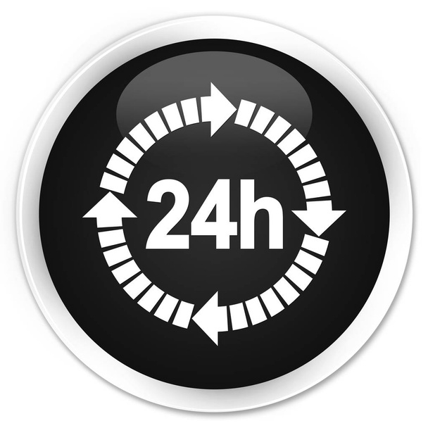 24 часа доставки значок премиум черный круглый кнопка
 - Фото, изображение
